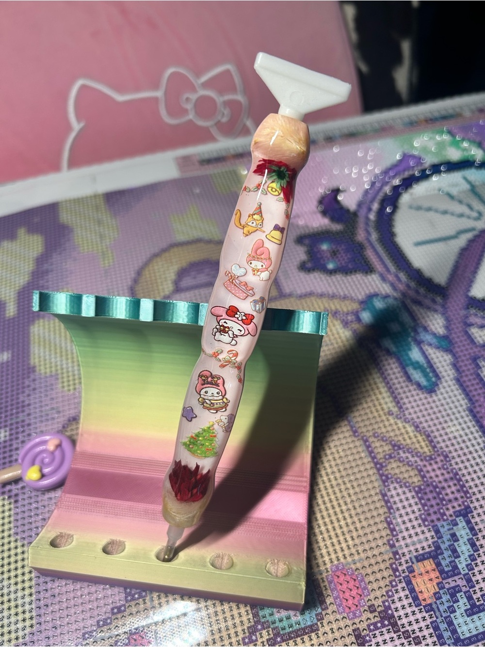Pink Character Decoden Dotting Tool Pen Hello Kitty Diamond painting Art pen